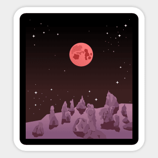 Space view of the red moon Sticker